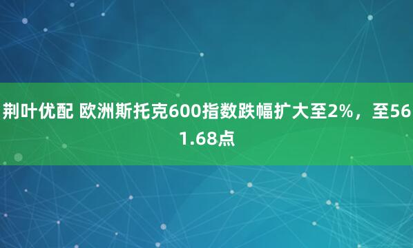 荆叶优配 欧洲斯托克600指数跌幅扩大至2%，至561.68点